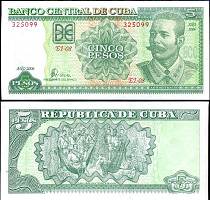 *5 Pesos Kuba 1997-2020 P116 UNC, Antonio Maceo - Kliknutím na obrázok zatvorte -